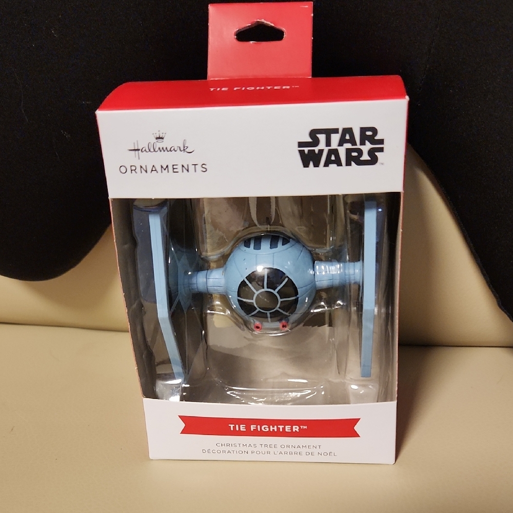 BN8B Hallmark Star Wars TIE Fighter Ornament in Blue and Black